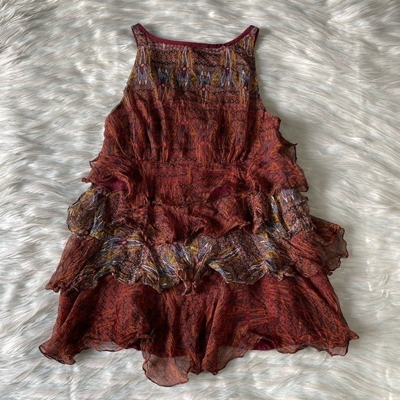 Elizabeth and James Silk Tiered Ruffle Front Sleeveless Top - Picture 7 of 12